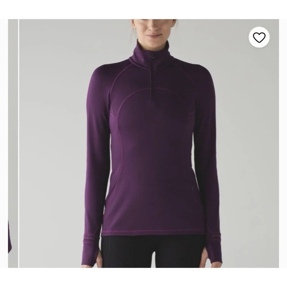 Lululemon First Mile Pullover Jacket Women's Size 4 Purple 1/4 Zip Stretch